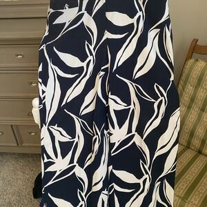 Chico's Navy and White Wide Leg Pants